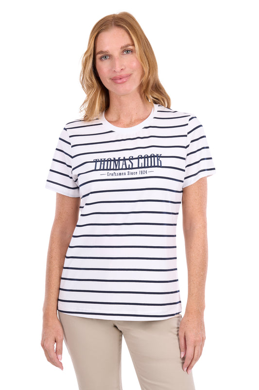 Thomas Cook Ladies Wilma S/S Tee - Navy/White - TCP2515106