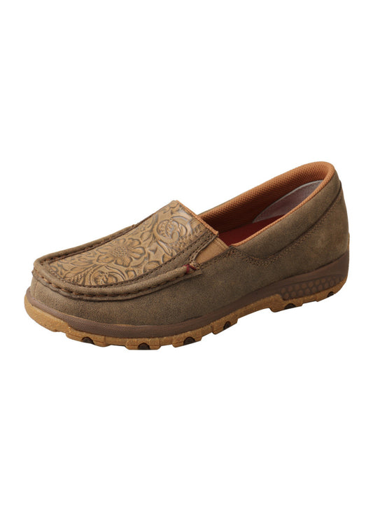 Twisted X Ladies Cell Stretch Tooled Short Slip On Driving Moc - On Sale