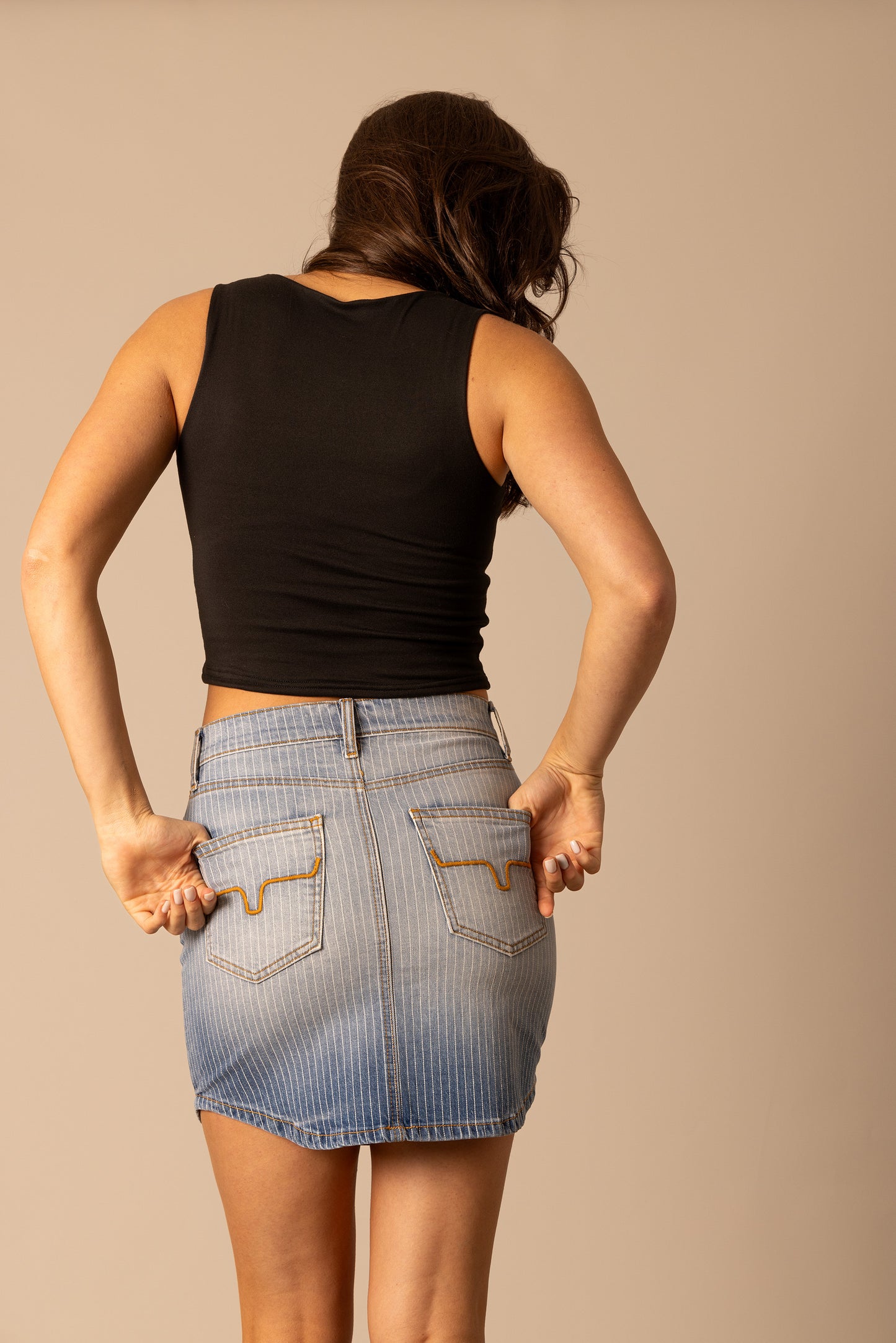 Kimes Ranch Ladies Tory Skirt - Stripe Denim