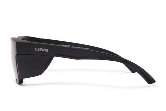 Liive Vision Polarised Sunglasses - Z Tradie Safety - Matt Black Black Blinker