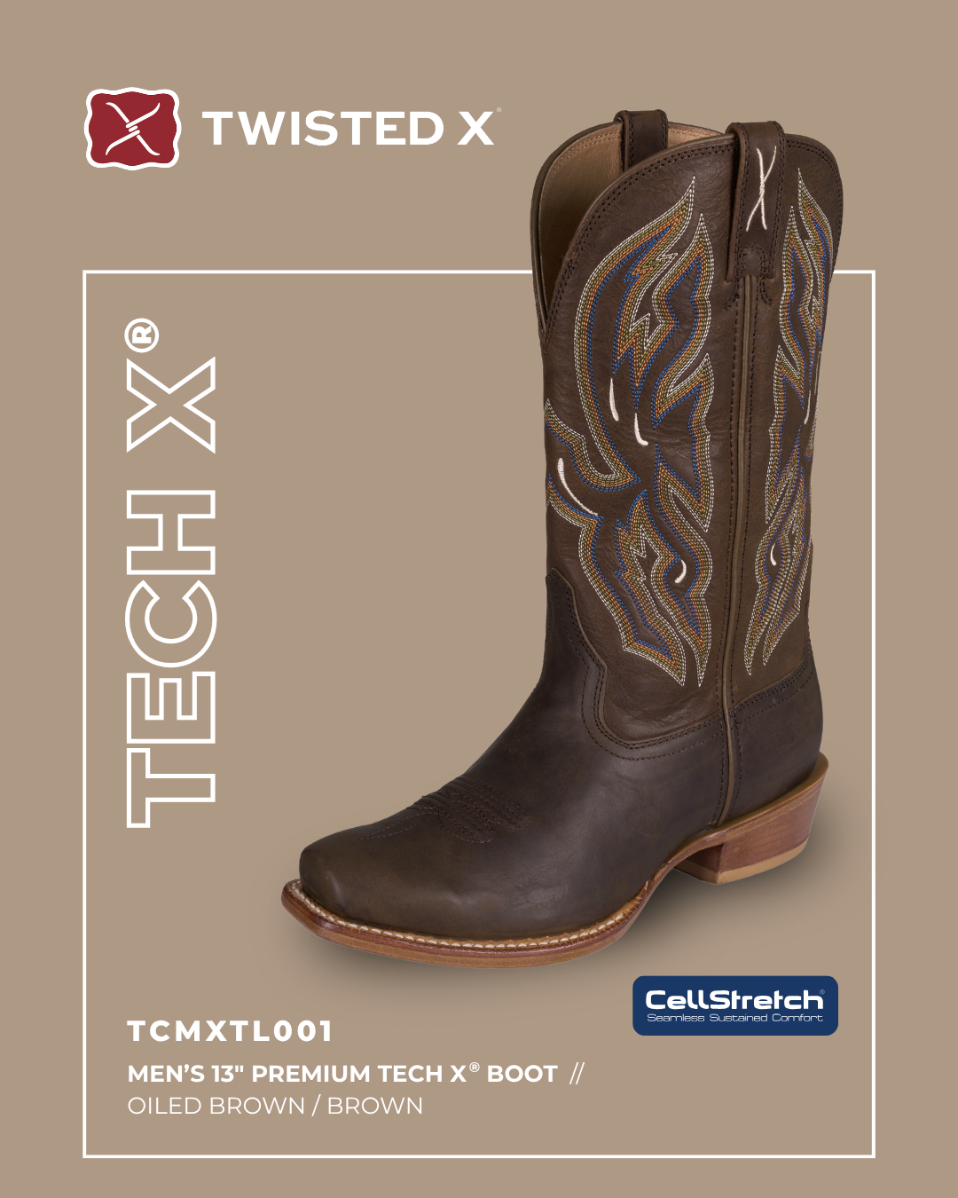 Twisted X Mens 13 Premium Tech X Boot - TCMXTL001