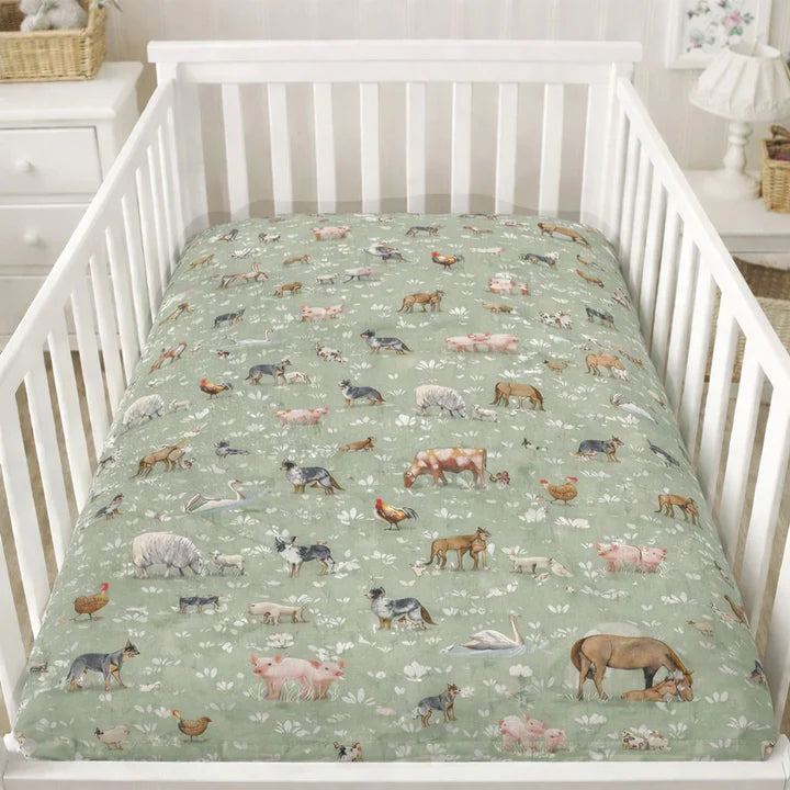 Little Windmill Country Outback Fitted Cot Sheet