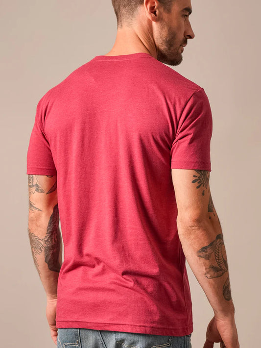 Kimes Ranch Mens T Shirt - Vintage Badge - Cardinal