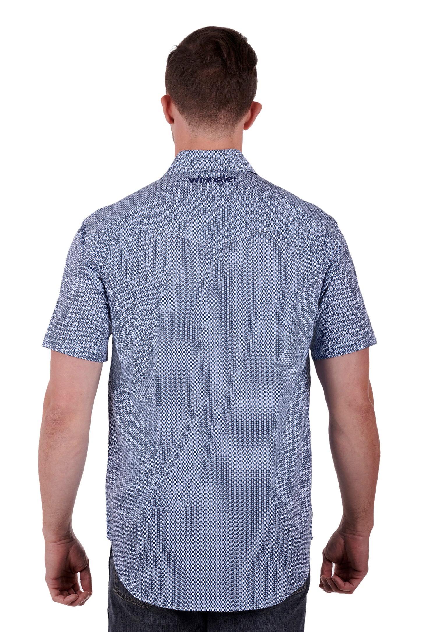 Wrangler Mens Graham S/S Shirt - Blue/White - X3S1117979