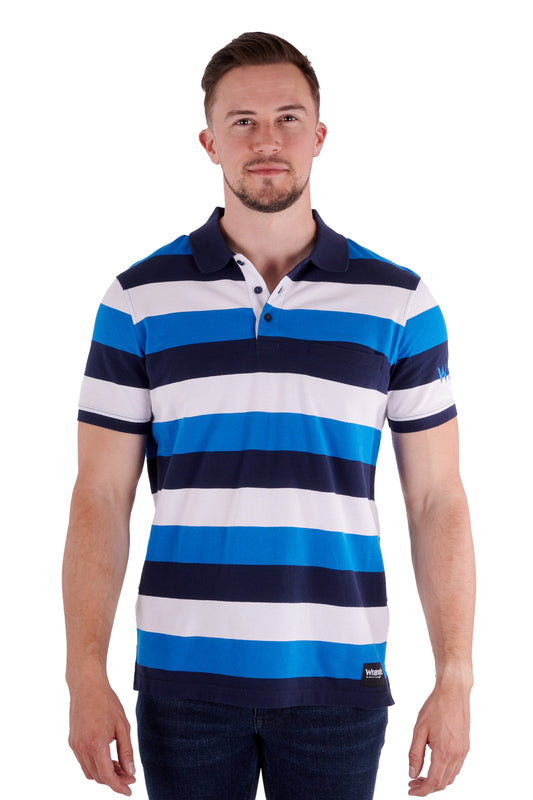 Wrangler Mens Nick S/S Polo - Royal Blue/Navy - X3S1560988