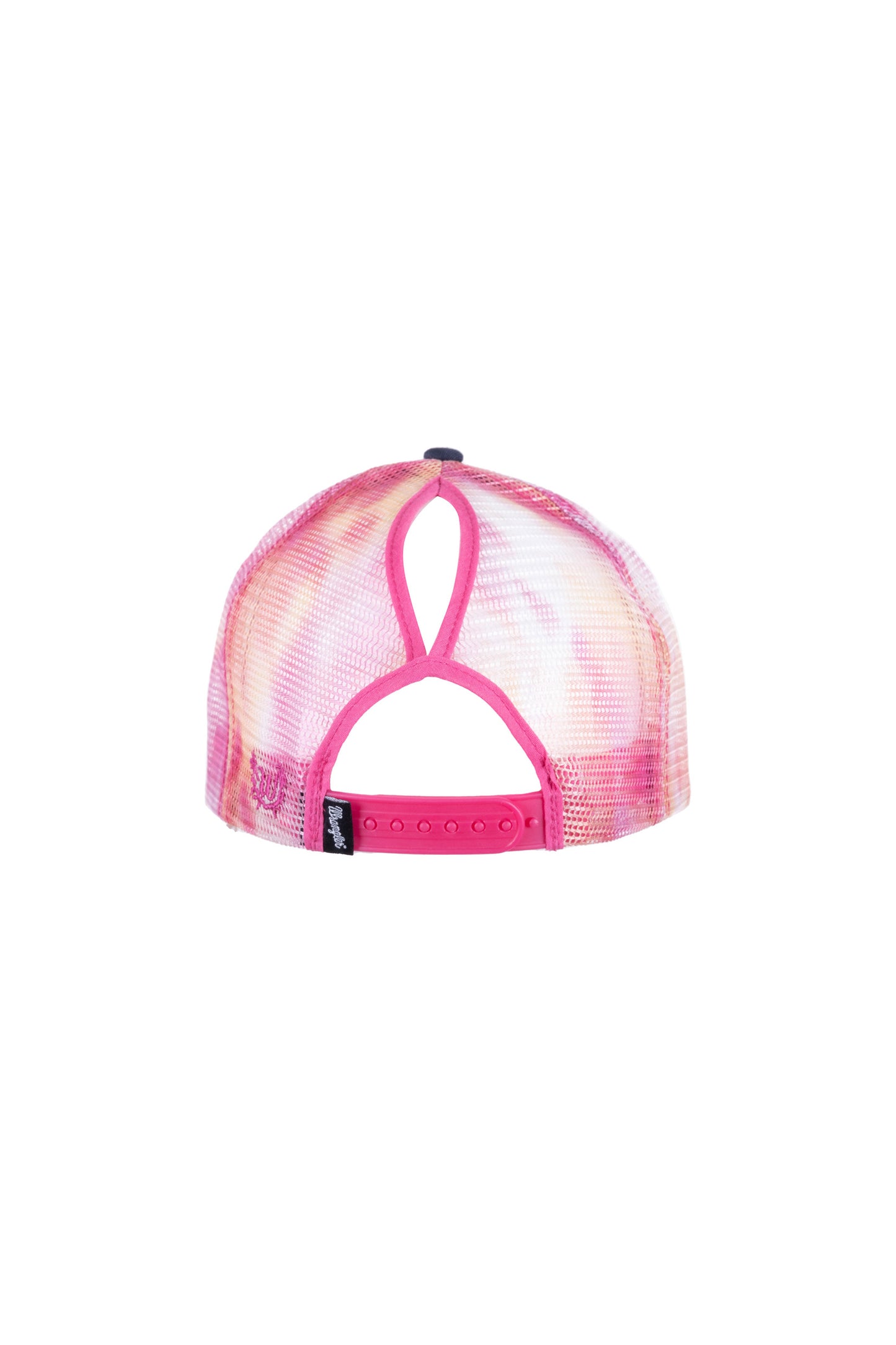 Wrangler Harmony High Profile Ponytail Trucker Cap - Pink/Navy - X3S2946CAP
