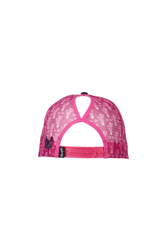 Wrangler Elsa High Profile Ponytail Trucker Cap - Navy/Pink - X4S2912CAP