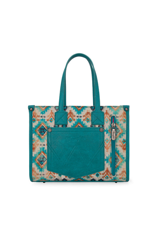 Wrangler Aztec Crossbody Tote Bag - Turquoise - X4S2971BAG - ON SALE