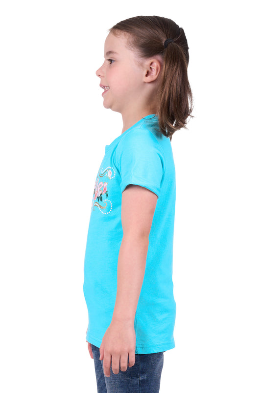 Wrangler Girls S/S Tee - X4S5598202 -Aqua