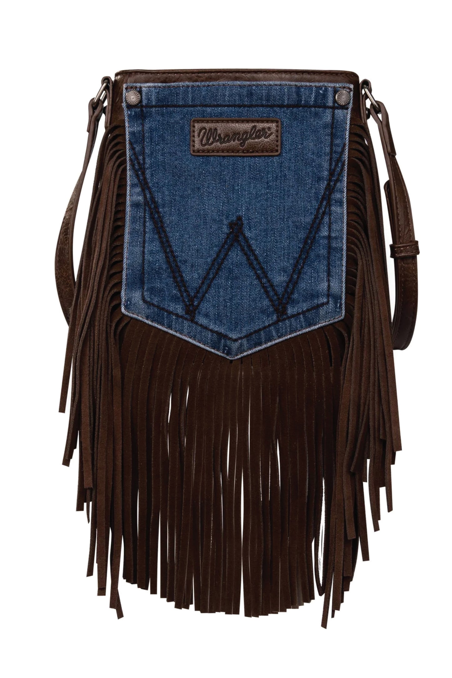 Wrangler Fringe Pocket Crossbody Bag - X4W2957BAG - Chocolate