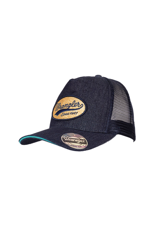 Wrangler Nat High Profile Ponytail Trucker Cap - Navy - X4W2994CAP