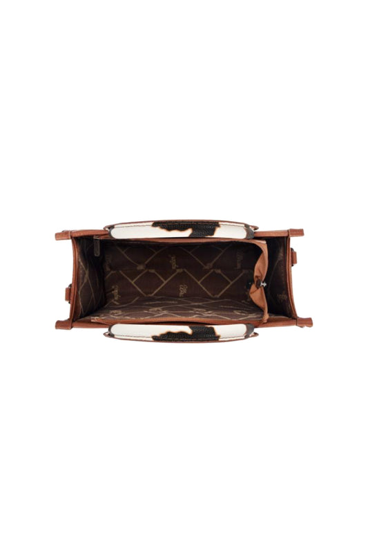Wrangler Cow Print Crossbody Bag - Dark Tan