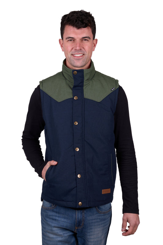 Wrangler Mens Andrew Vest - Navy/Cypress