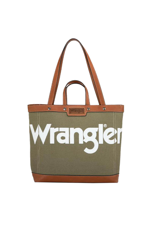 Wrangler Canvas Iconic Logo Tote - Khaki - X5W2985BAG