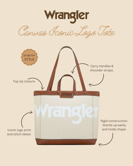 Wrangler Canvas Iconic Logo Tote - Natural - X5W2985BAG