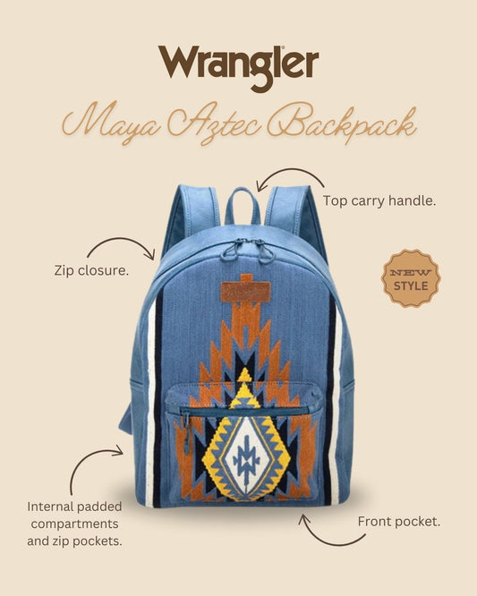 Wrangler Maya Aztec Backpack - Blue - X5W2995BPK