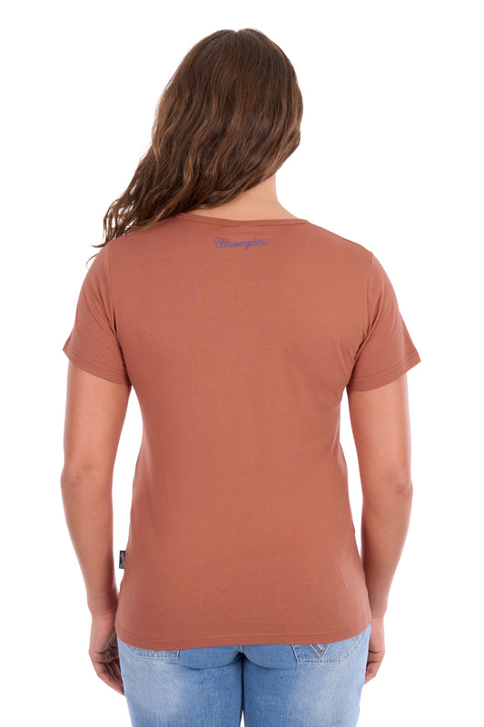 Wrangler Ladies Maya V-Neck S/S Tee - X6S2599640