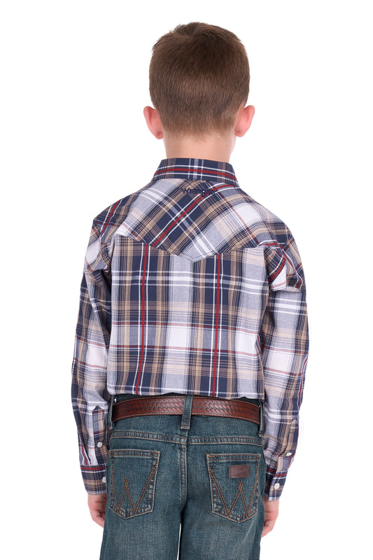 Wrangler Boys Shaun Check Logo L/S Shirt - X6S3111664