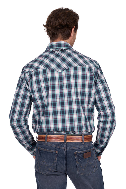 Wrangler Mens Dustin Check Western Shirt - X6W1111482
