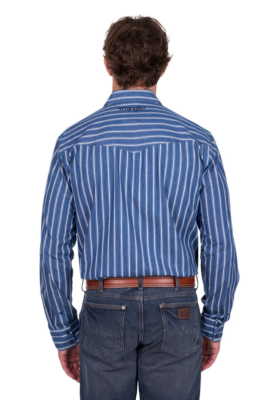 Wrangler Mens Roy Stripe Button Down L/S Shirt - X6W1111487