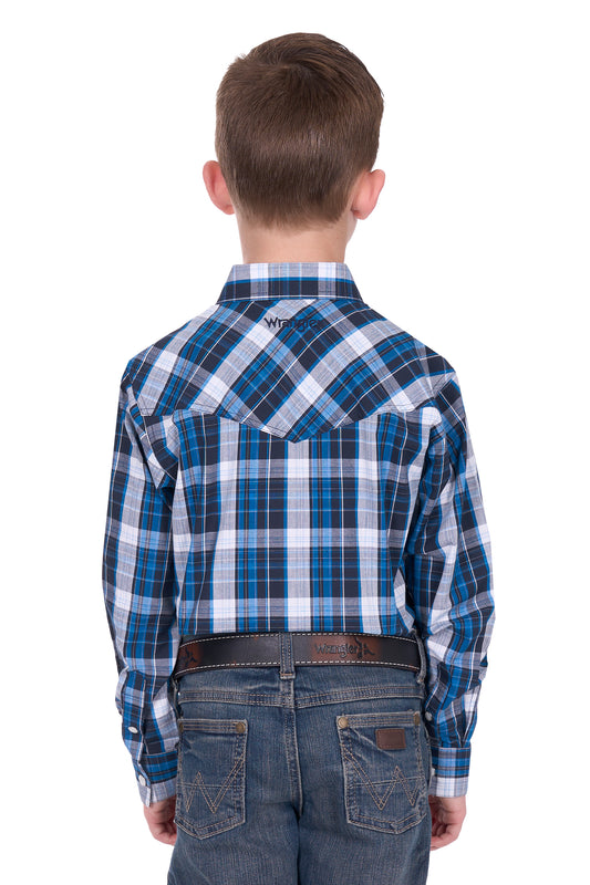 Wrangler Boys Tony Check Logo L/S Shirt - X6W3111483