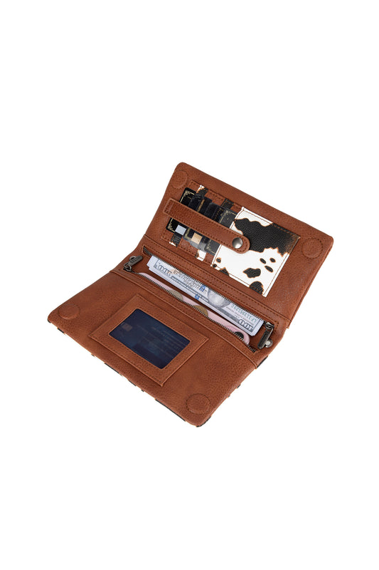 Wrangler Cow Print Wallet Crossbody Bag - X6W4902BAG