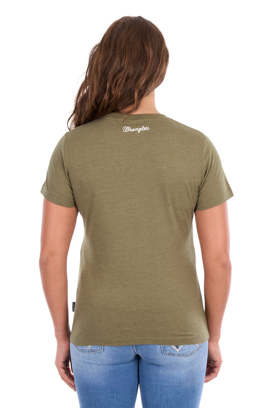 Wrangler Ladies Lucy S/S Tee - Khaki - XCP2598633