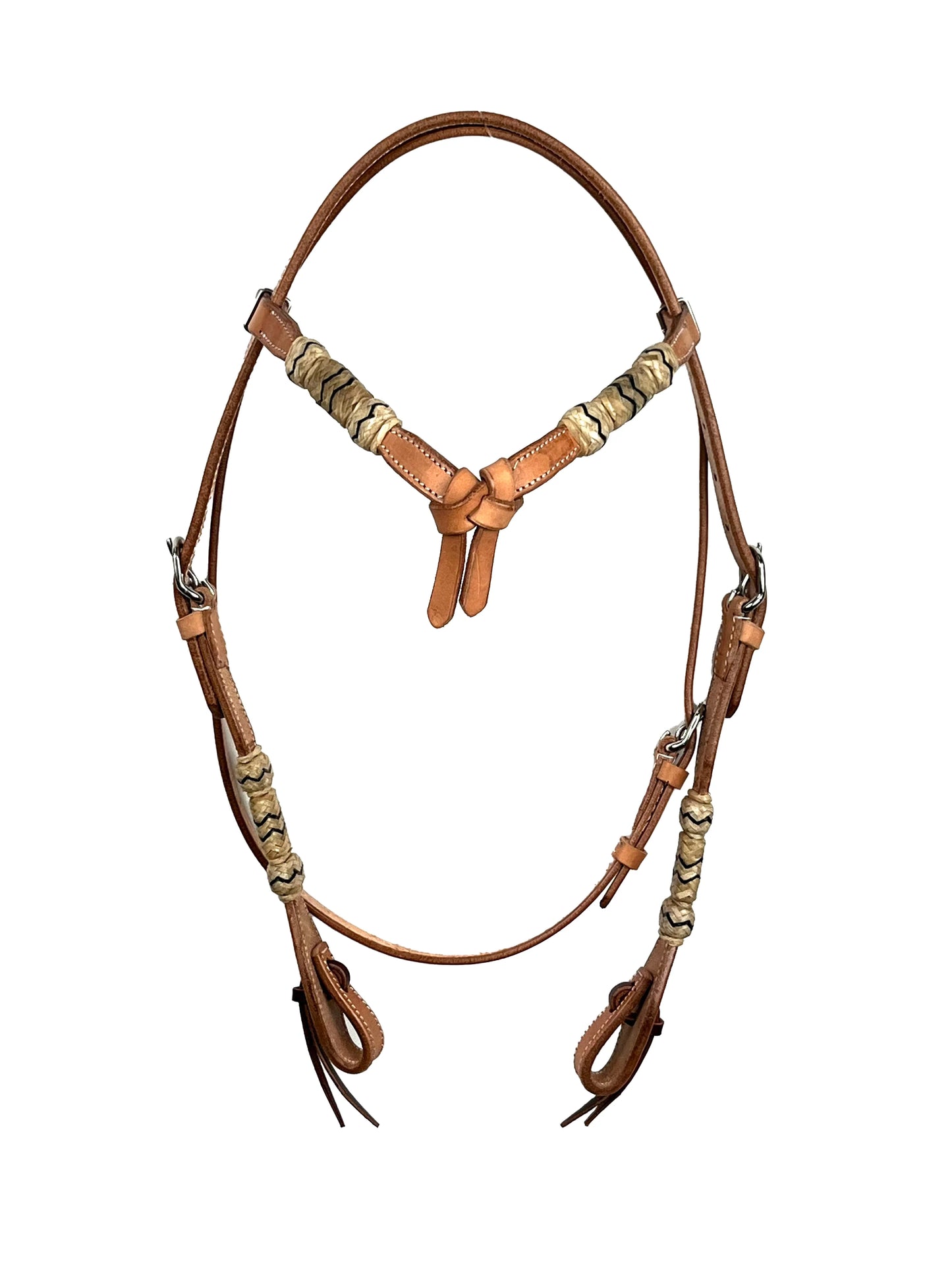 Ezy Ride Bridle with Futurity Knot and Rawhde Brow Natural - NE-AC-101