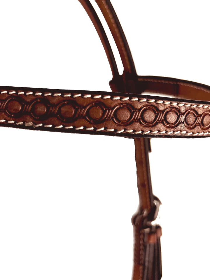 Ezy Ride Bridle Brow with Stamping - Chestnut - NE-AE-107CH