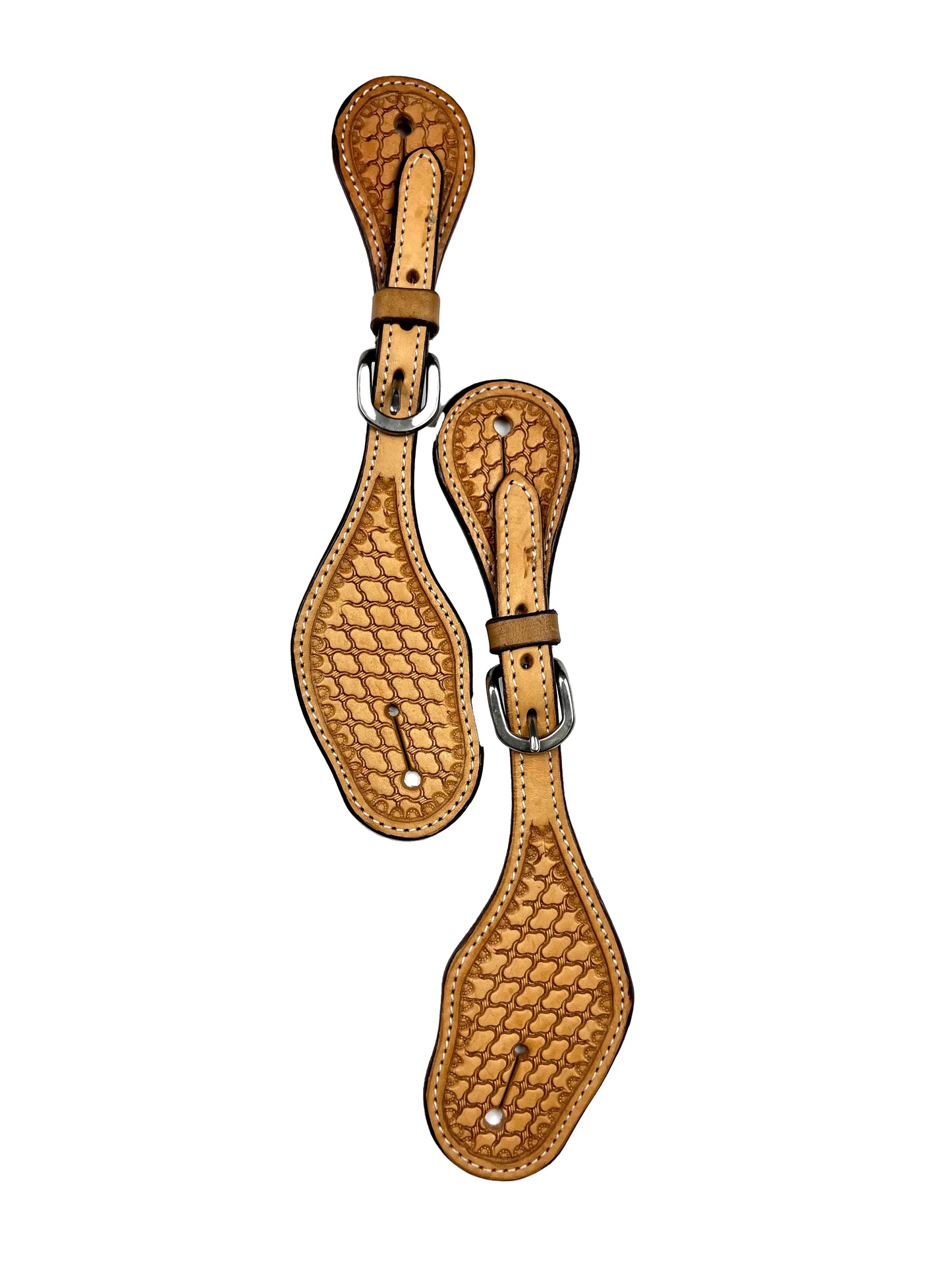 Ezy Ride Spur Strap Shaped with Scale Stamping - Natural - NE-AE-154