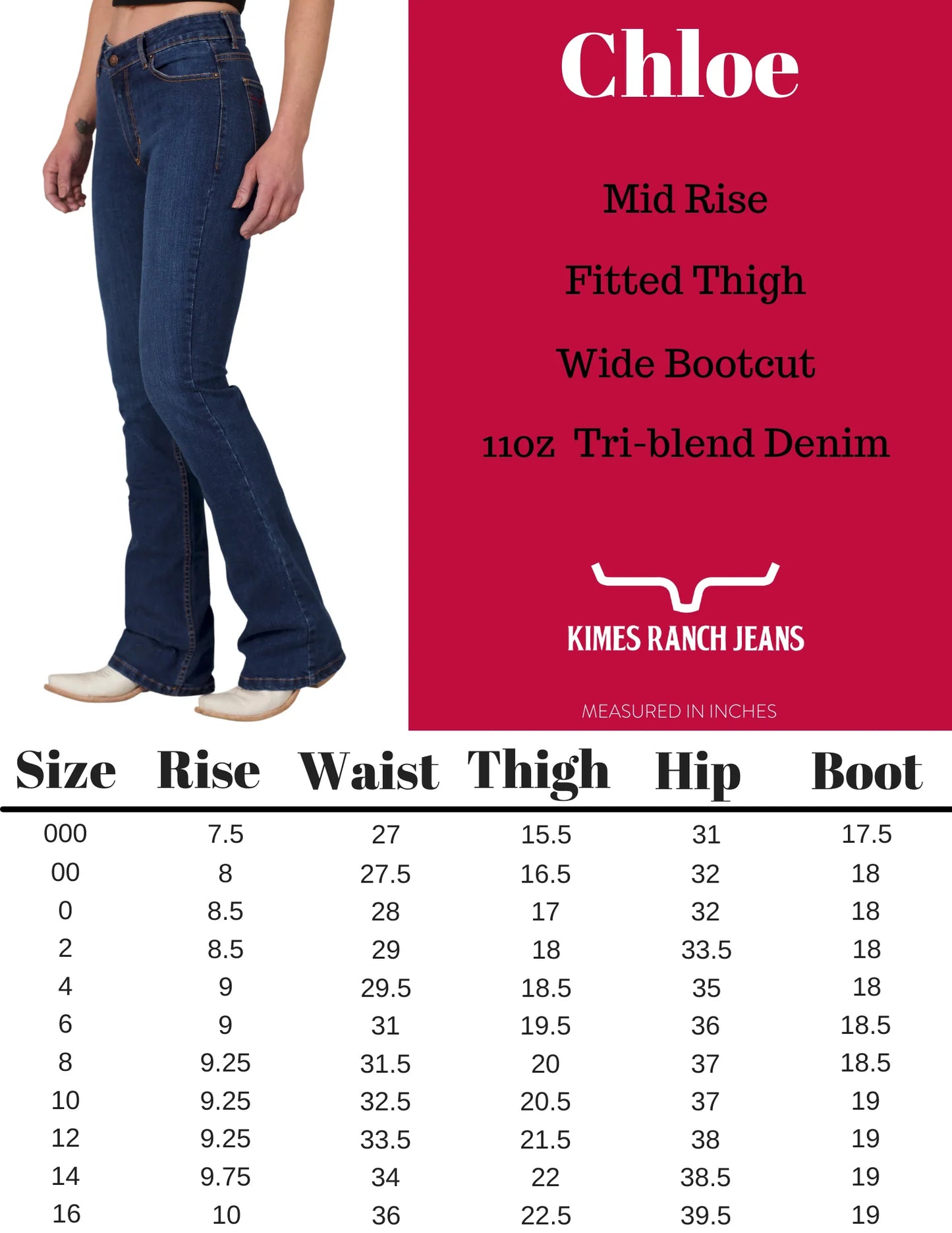 Kimes Ranch Chloe Jeans - Blue - 32", 34" and 36" Leg