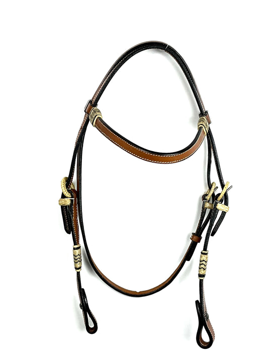 Ezy Ride Bridle Brow with Rawhide Knots and Buckles - NE-L-214