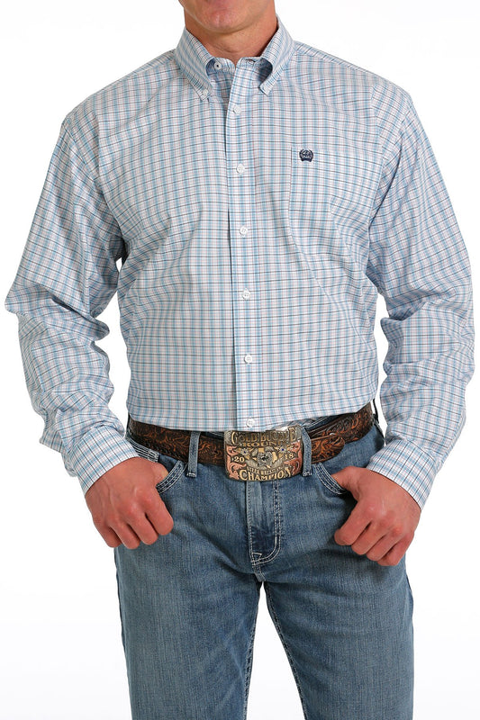 Cinch Mens Stretch Plaid Button Down Shirt - MTW1105563