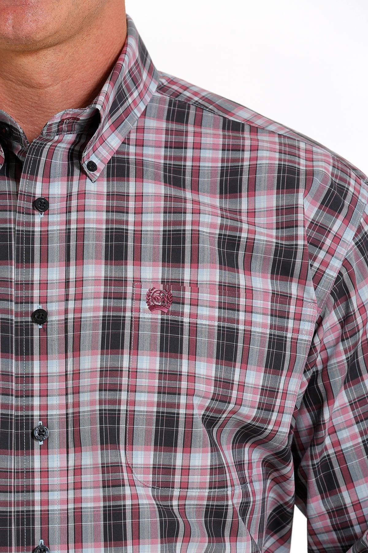 Cinch Mens Plaid Button Down Shirt - MTW1105598
