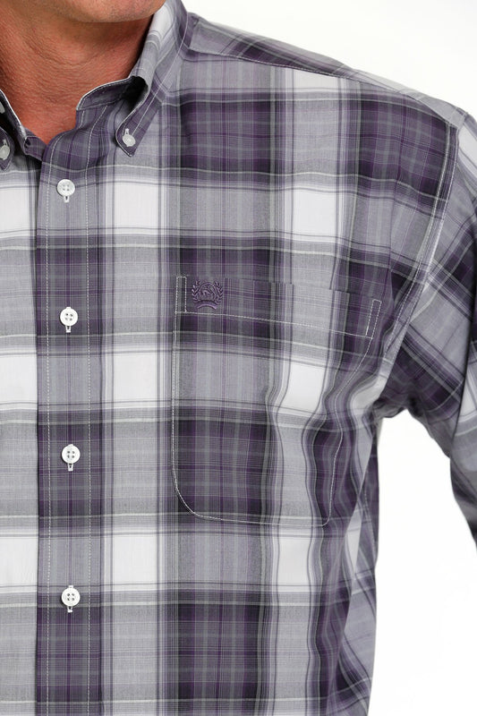 Cinch Mens Plaid Button Down L/S Shirt - MTW1105636