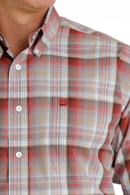 Cinch Mens Plaid Button Down Shirt - MTW1105652