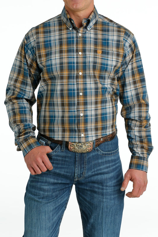 Cinch Mens Plaid Button Down Shirt - MTW1105657