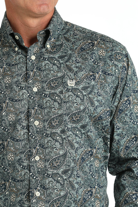 Cinch Mens Stretch Paisley Print Shirt - MTW1105811