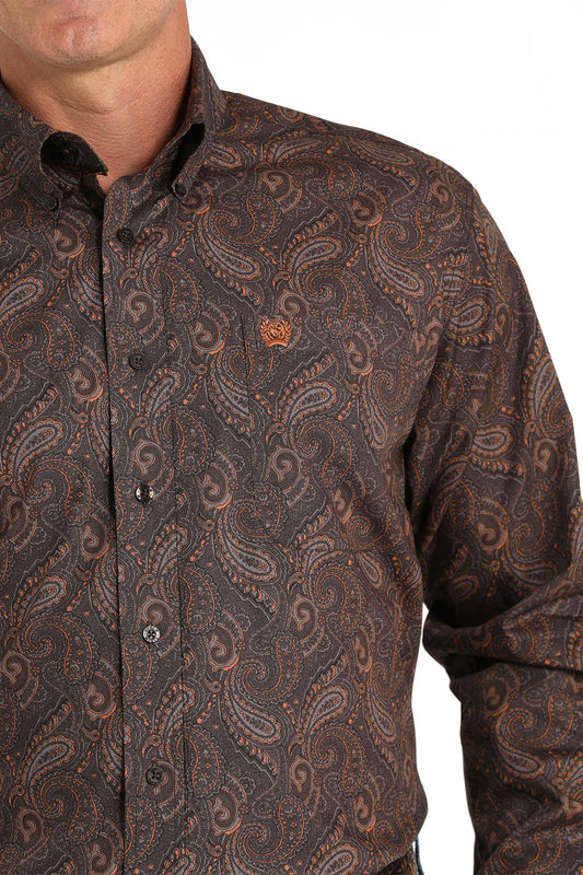 Cinch Mens Paisley Print L/S Shirt - MTW1105819