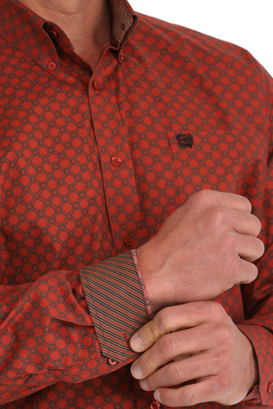 Cinch Mens Diamond Print L/S Shirt - MTW1105870