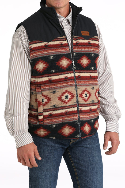 Cinch Mens Reversible Quilted Vest - Khaki/Navy