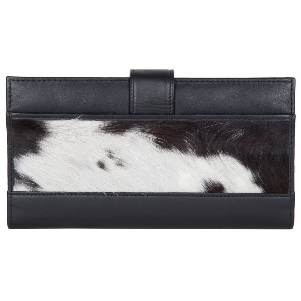 Travel Cowhide Clutch Wallet - Rochester - Tan and White 69936