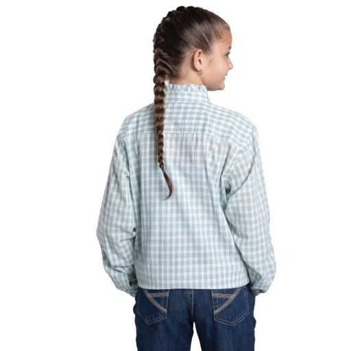 Just Country Girls Gracie Frills Full Button Check L/S Shirt - GWLS2615