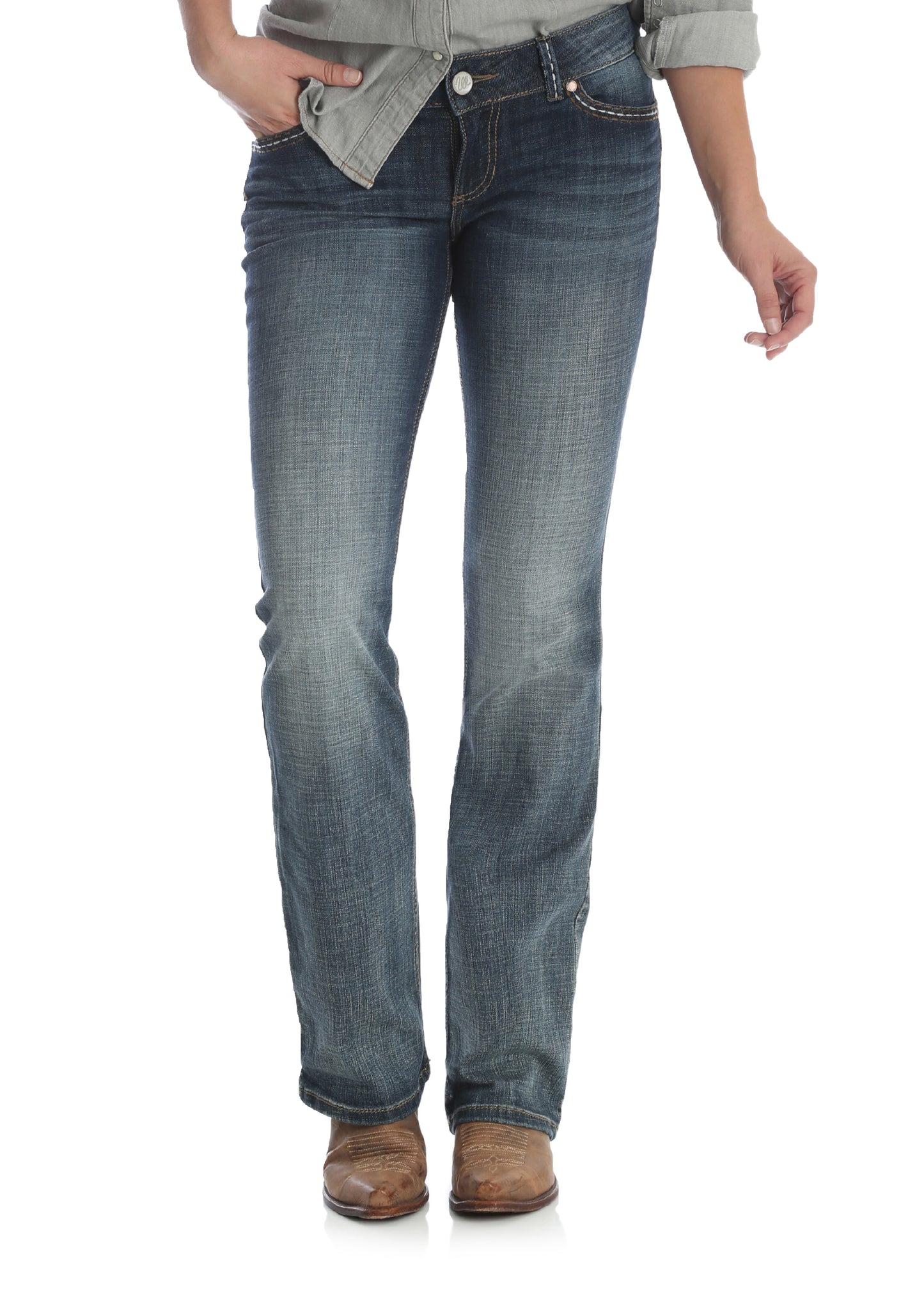 Wrangler USA Ladies Retro Low Rise B/Cut Jean - Sadie
