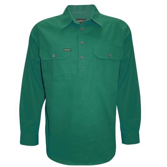 Hard Slog Men's Half Placket L/S Shirt