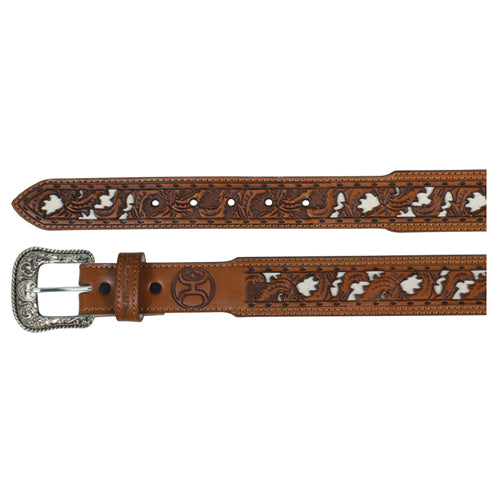 Hooey Chesnut Tooled Cut Out Mens Belt