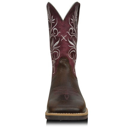 Twisted X Ladies Top Hand Chocolate/ Maroon