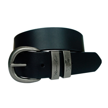 Thomas Cook Brass Twin Keeper Belt - Black
