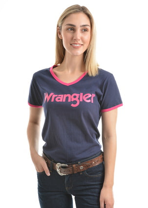 Wrangler Womens Selina S/S Tee - Navy - XCP2570373