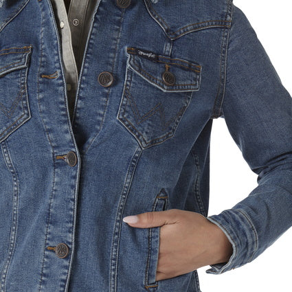 Wrangler USA Ladies Denim Jacket - Dark Denim - ON SALE